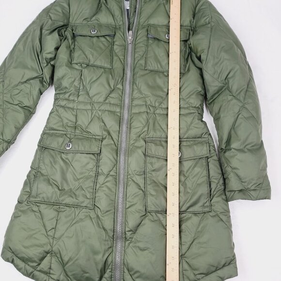 Columbia Women's Green Quilted Hooded Fur Puffer Parka Jacket Size S - Picture 11 of 15